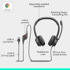 Logitech H390 Wired Usb On-ear Stereo Headphones With Mic Pc Laptop Black