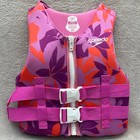 Speedo Youth Life Jacket 50-90 Lbs Pink Floral Uscg Approved Pfd Swim Vest