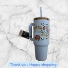 Hydro Flask 40oz Travel Tumbler Handle Straw - Western Light Blue Floral Limited