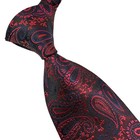 New Luxury Paisley Red Blue Jacquard Woven Silk Fashion Men s Tie Necktie