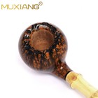Muxiang Briar Bent Apple Pipe Smooth Wooden Tobacco Pipe Bamboo Vulcanit Stem