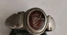 Ancient Roman Silver Ring With Gemstone Depicting Basket Of Offerings 200-300 Ad
