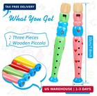 3 Pcs Small Wooden Recorders For Toddlers  Colorful Piccolo Flute Kids Learning