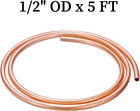 Copper Tubing 1 2  Od X 0 445  Id X 5 Ft - 99 9  C12200 Pure Acr Tube - Astm B28