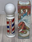 Vintage Avon Barber Pole Decanter Wild Country After Shave 3 Oz Milk Glass Box