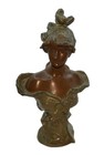 Antique Victorian Bronze Bust Intricate Detail 14   h  m 