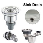 2pcs Kitchen Bath Sink Strainer Drain Head Stopper Filter Basket Stainless Steel