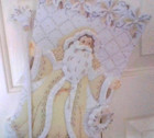 Finished Bucilla White Christmas Stocking  18  Truly Elegant Santa  Handstitched