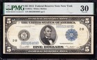 Awesome Crisp Choice Vf   1914  5  type C  New York Frn Note  Pmg 30  06469d