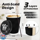 Lamosi 12 Oz Disposable Coffee Cups With Lids  50 Pack Insulated Hot Cups To 