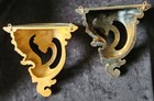 Vtg Mcm Set Dart Ornate Gold Wall Plate Holder Shelf Hollywood Regency Rococo