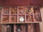 Junk Drawer Lot Jewelry Lot Old Italy Sterling Chain Coro Old Watches Old Rings