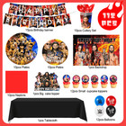 114pcs Wrestling Match Birthday Decorations Wwe Party Set Tableware Balloons Cup