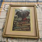 Vintage Bull Durham Smoking Tobacco 18 75   x16 75   poster Sign Black Americana