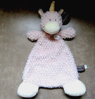 Demdaco Pink Fluffy Unicorn Lovey Soft Baby Security Blanket Plush Rattle- Nwt