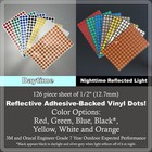 1 2   12 7mm  Reflective Adhesive Dots Sheets Of 126 Stickers 7 Color Options