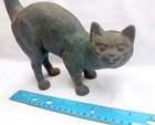 Vintage 11 tall Black Cat Cast-iron Doorstop   Arched-back Kitty  4 Lbs