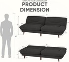 Convertible Futon Sofa Bed  Sleeper Futon Couch With Adjustable