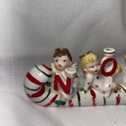 Vintage Christmas 1950   s Noel Candy Cane Candle Holder Relco Angels Read
