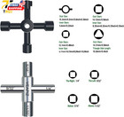 2pcs 4 Way Sillcock Water Key Heavy Duty Water Utility Key For Faucet Hose Bib