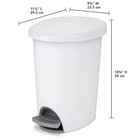 Sterilite Small Bathroom Trash Can  2 6 Gallon Plastic Garbage Bucket Bin With S