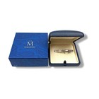 Vintage Mikimoto Akoya Pearl Tie Clip Bar Sterling Silver Authentic Hallmark