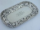 Sterling Silver Stieff 6 1 2  Oval Tray Stieff Rose Repousse