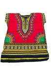 African Dashiki Shirt Size 0 Women Girls Red Ethnic Totem Print Top Raanpahmuang