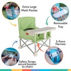 Nuby Pop-up Portable Booster Seat With Removable Tray  Green
