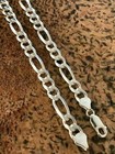 Real 925 Sterling Silver Mens Boys 5 5mm Figaro Solid Chain Necklace 925 Italy