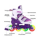 Jifar Adjustable Inline Skates For Kids youth Rollerblades With Full Light Up   