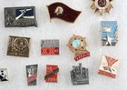 Nineteen Vintage Soviet Russian Collectable Lapel Hat Pins Lenin Cccp