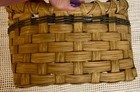 Vintage New England Native American Woven Splint Oak Market Basket Signed  mint