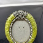 Enamel   Rhinestine Ornate Swirls Pistachio Color 3 5x5 Photo Picture Frame