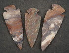 3 Chipped 3 4  To 2 8  Flint Arrowhead Spear Project Point Knife Blade Bb786