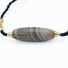 Antique Himalayan Tibetan Banded Agate Bead Necklace  3 7cm  15gram 