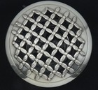 Vintage Camusso Lattice Sterling Top Crystal Vanity Powder Jar