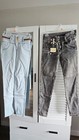 Bruney Jeans Baby Girl Distressed Denim Pants Lot Blue   Gray Solid