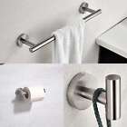 5pc Brushed Nickel Bathroom Hardware Set Wall Mounted Towel Toilet Paper Holder