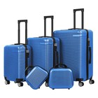 5 Piece Set Luggage Hardside Bluetravel Suitcase With Spinner Wheels   Tsa Lock