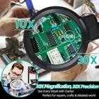 10x 30x Magnifying Glass With Light And Stand  2-in-1 Magnifying Floor Lamp W   
