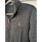 Polo Ralph Lauren Men s Large Gray Quarter Zip Pullover Sweater Filled In Pony