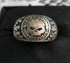 Harley Davidson Hefty Sterling Silver Ring Willie G Skull Flames Size 11 In Box