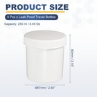 Wide Mouth Lab Reagent Bottles 250ml  8oz   4 Pcs Sample Bottles  White