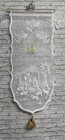 Lace Hanging Nativity Scene White Embroidered Gold Star Tassel 30 In X 13 In