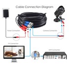 Zosi Bnc Cable 60ft Wire Cord Video Power Cable White For Cctv Security Camera