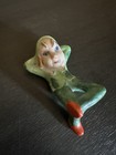 Vintage Pixie Elf Gnome Ceramic Lying Down Made In Japan Hand Painted  