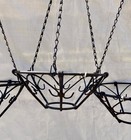 Vtg Hanging Basket Lot Of 4 Planter Black Wrought Iron Metal 12    Garden Lanai