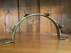 Aged Antique Natural Brass Half Circle 4- Hook Pot Holder  12 Inch Diameter