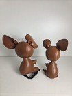 Dakin Dream Pets Mama And Baby Mouse Vintage 1960s Faux Leather vinyl